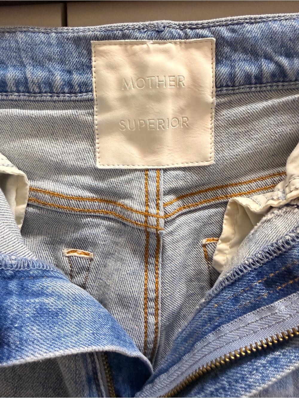 MOTHER Light Blue Distressed Wide-Leg Jeans - Picture 3 of 16